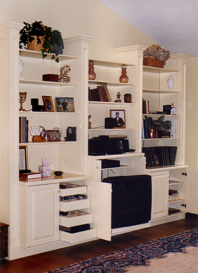 painted media center interior