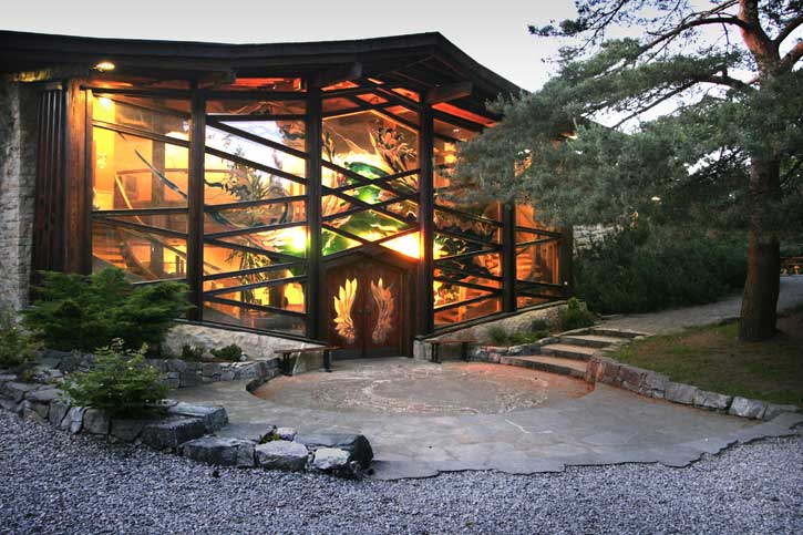 custom made doors - Universal Hall, Findhorn Foundation, Scotkand, UK