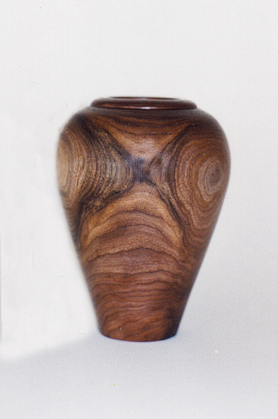 walnut vase - South River Studio - woodturning
